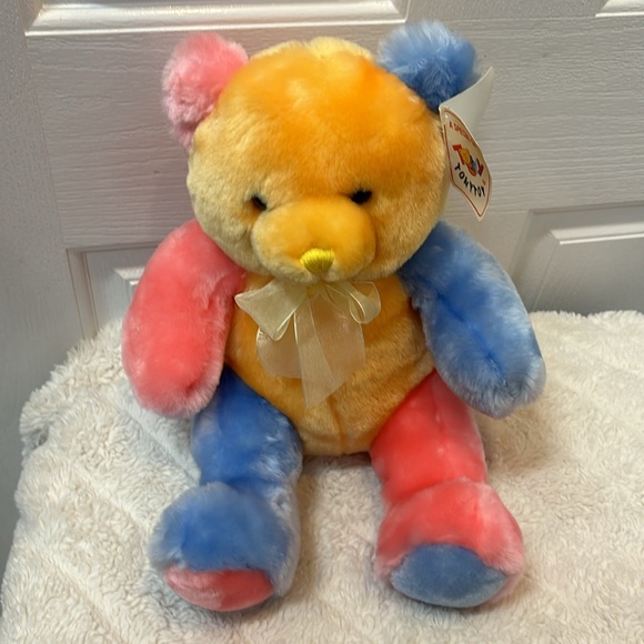 Tony Toy Color Block Teddy Bear Plush Ultra Soft Very Bright. - Picture 7 of 7